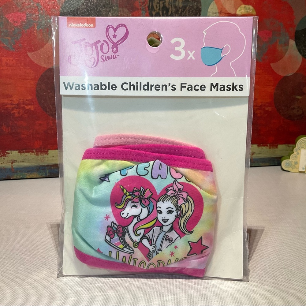 Jojo Siwa Girls Washable Reusable Cotton Face Mask Unicorns Cute Pink Masks